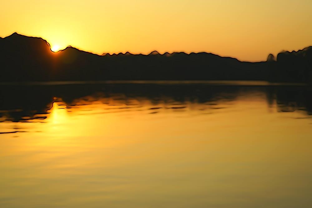 Sunset on the river